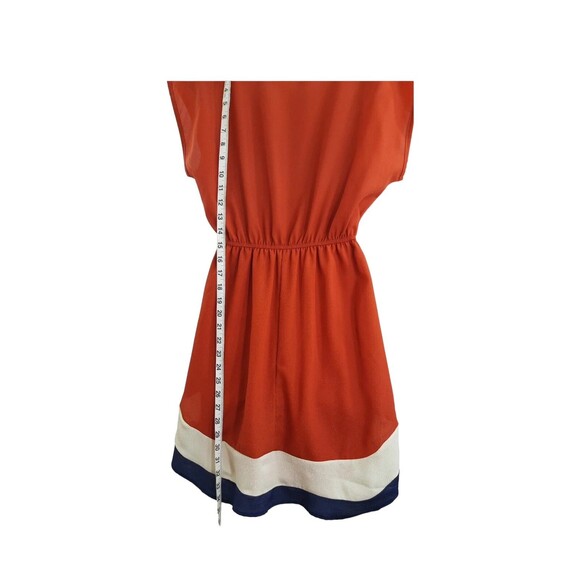 Mixxed 26 Dress Womens Medium Orange Blue Short Sleeve Work Office Sporty - Picture 12 of 14